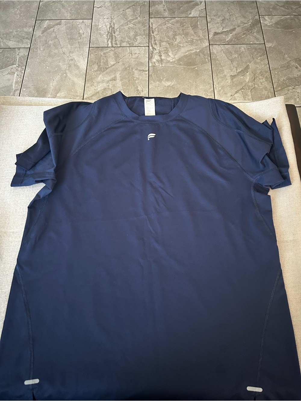 Fabletics Navy Athletic Tee with Center Tag